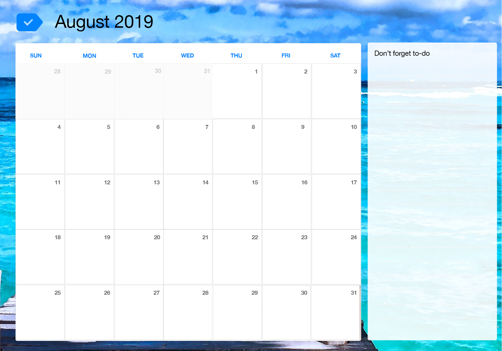 August 2019 printable calendar August 2019 Printable Calendar 2018