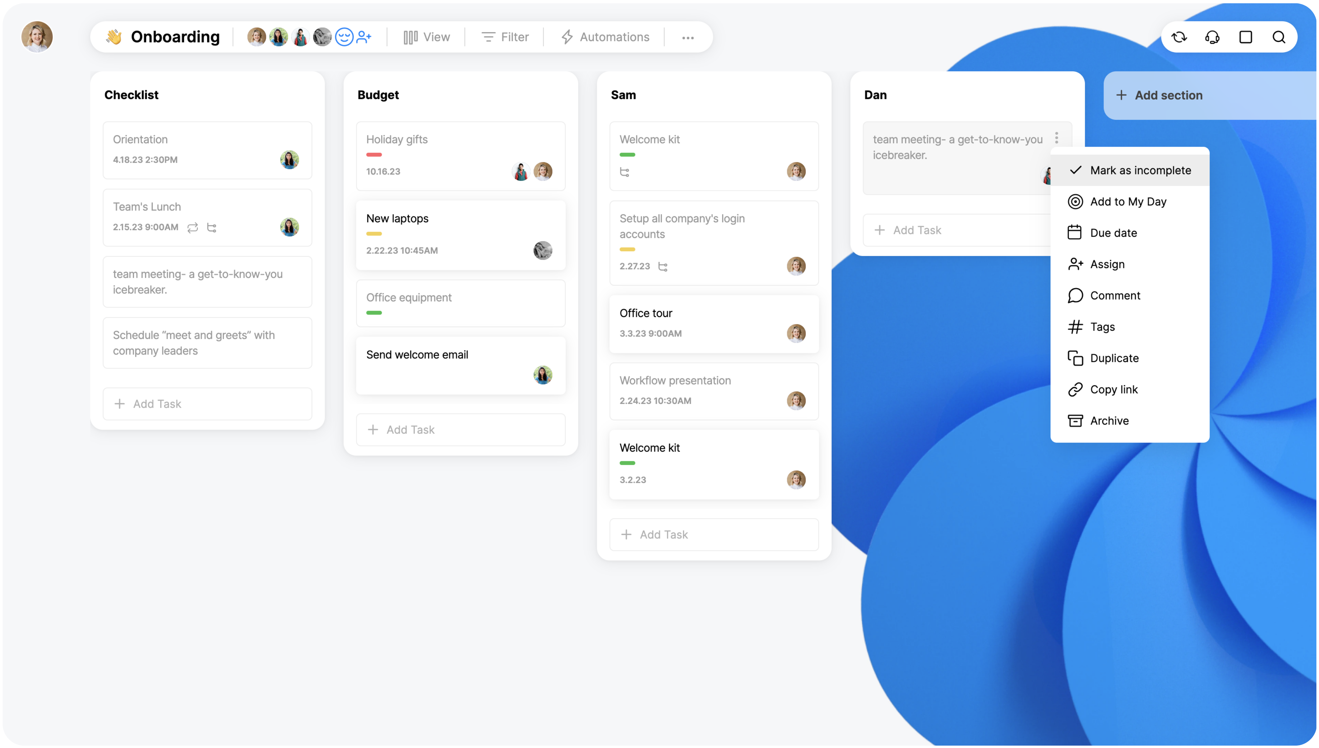 Checkboxes for boards