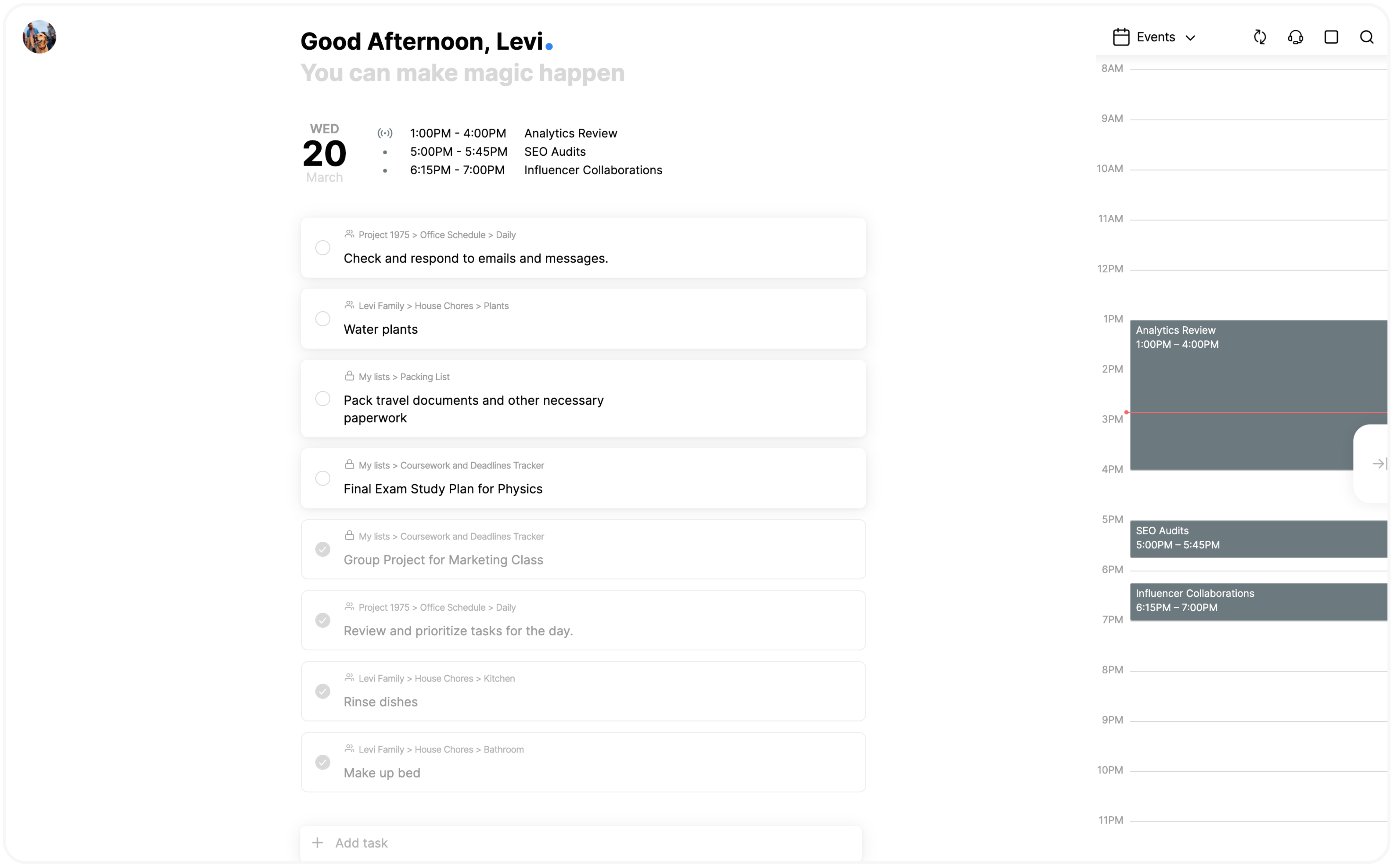 Checkboxes in My Day