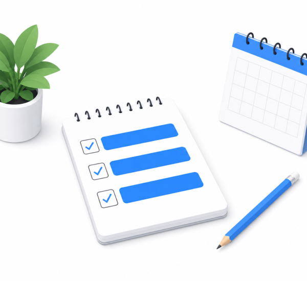 Notepad with three highlighted Most Important Tasks representing the MIT productivity method for daily planning